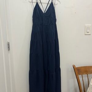 Abercrombie & Fitch Dark Blue Tiered Maxi Dress